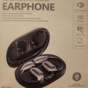 Wireless 3D Surround Sound Language Translation Earphones - Black